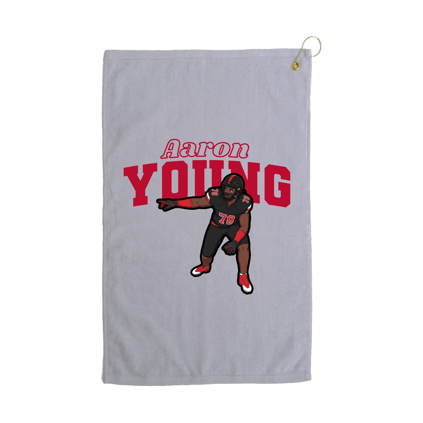 Golf Towel — Name Arch in Grey
