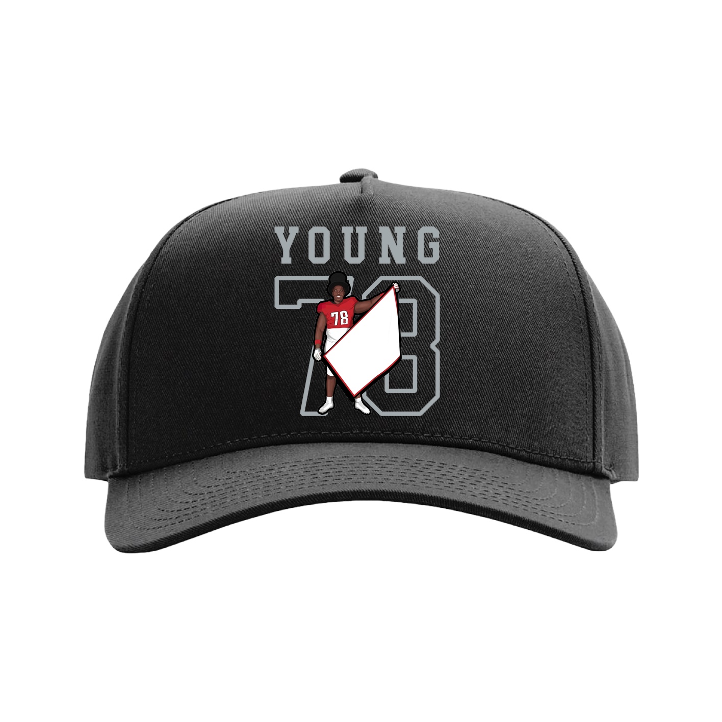 Full Fabric Five-Panel Champ Cap — Shirsey in Black