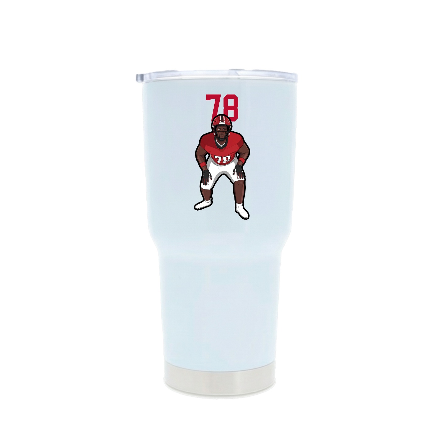 30oz Stainless Steel Tumbler — Number Top in White