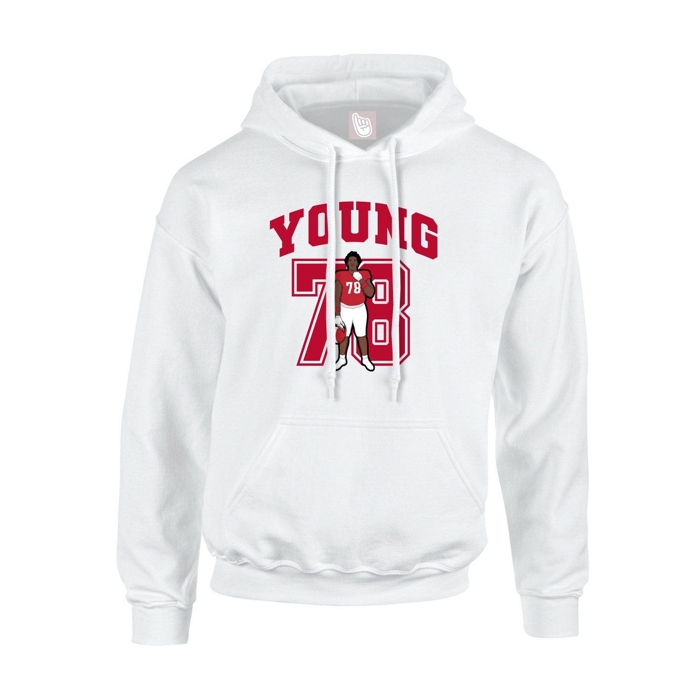 Hoodie — Number in White