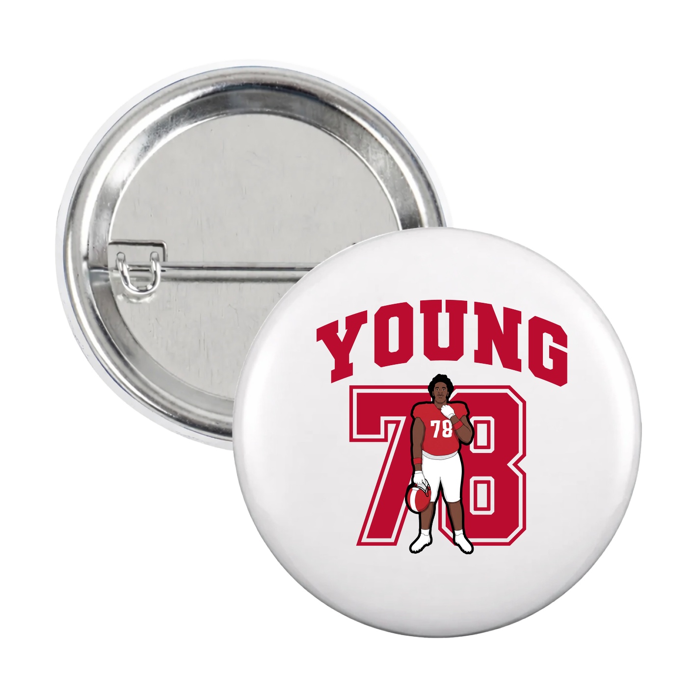 Game Day Button — Number in White