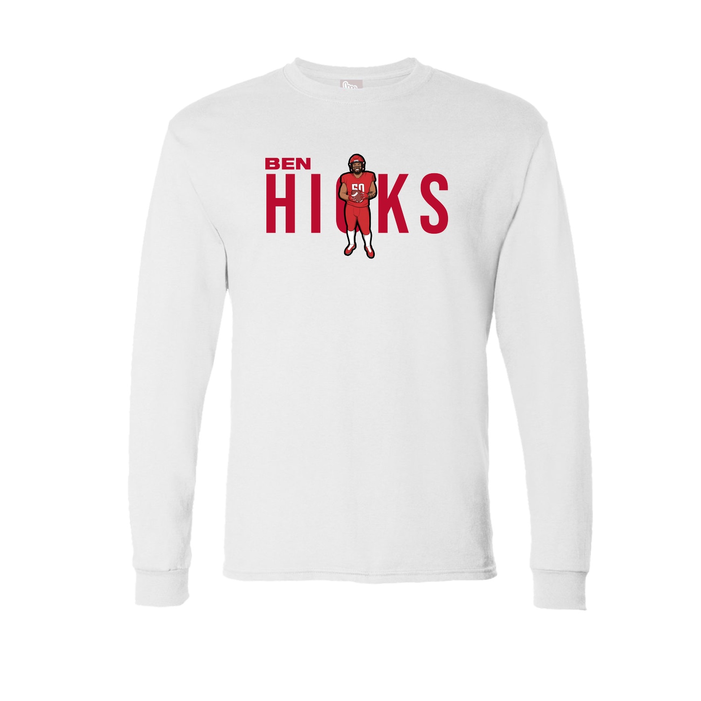 Long Sleeve Tee — Player Name in White