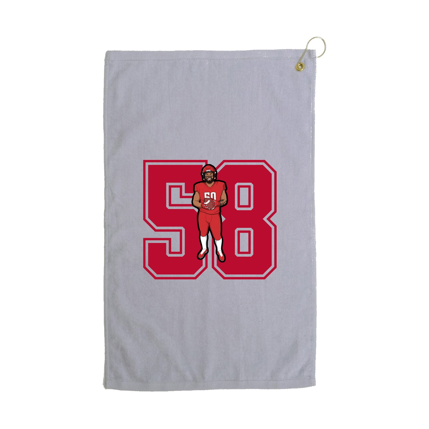 Golf Towel — Number in Grey