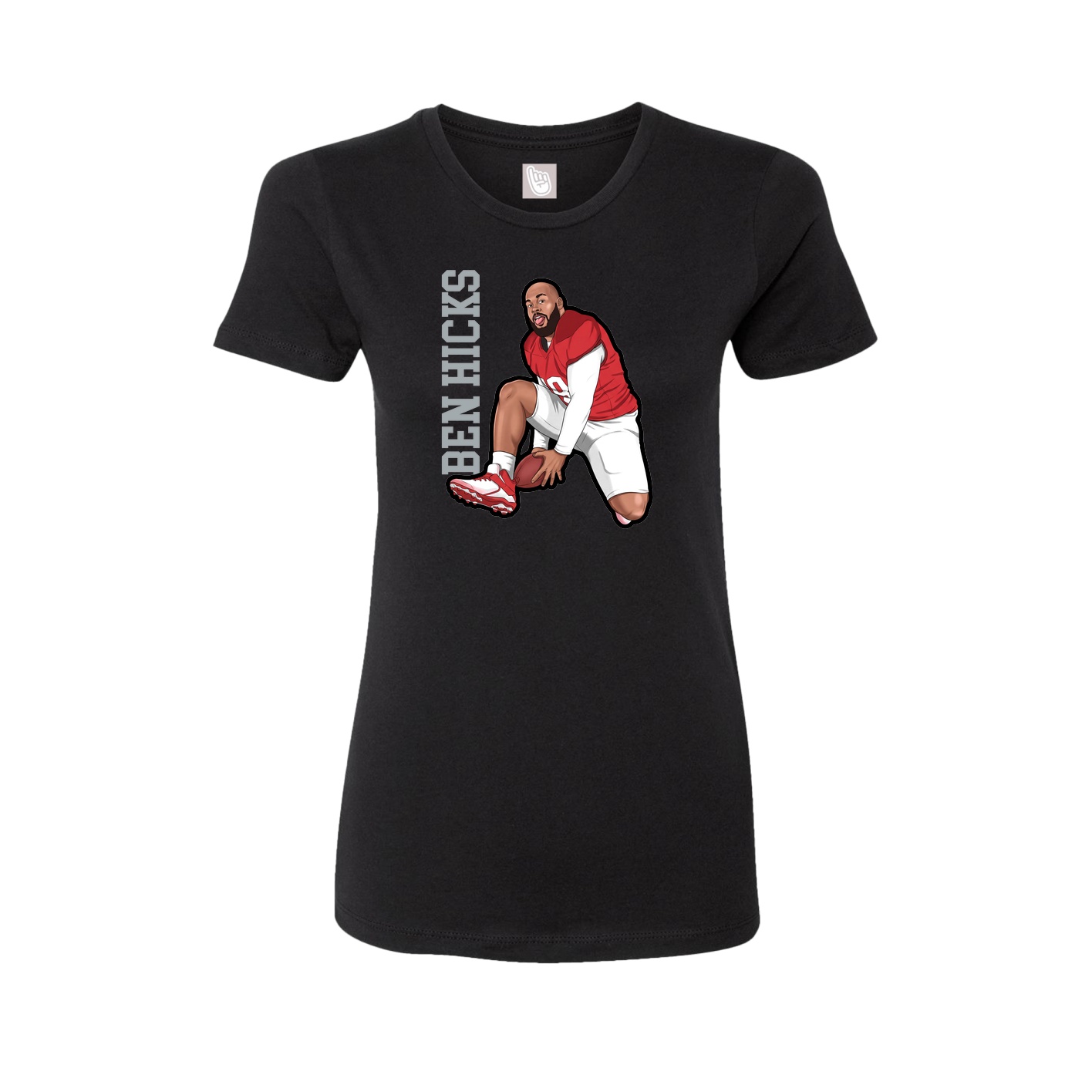 Womens Tee — Name Vertical in Black