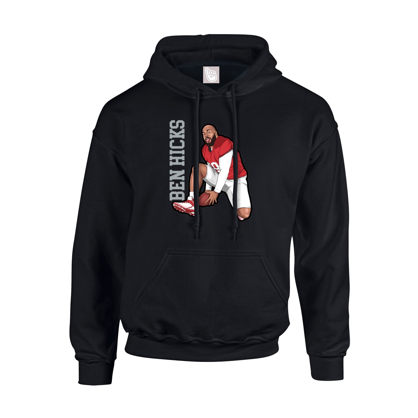 Hoodie — Name Vertical in Black