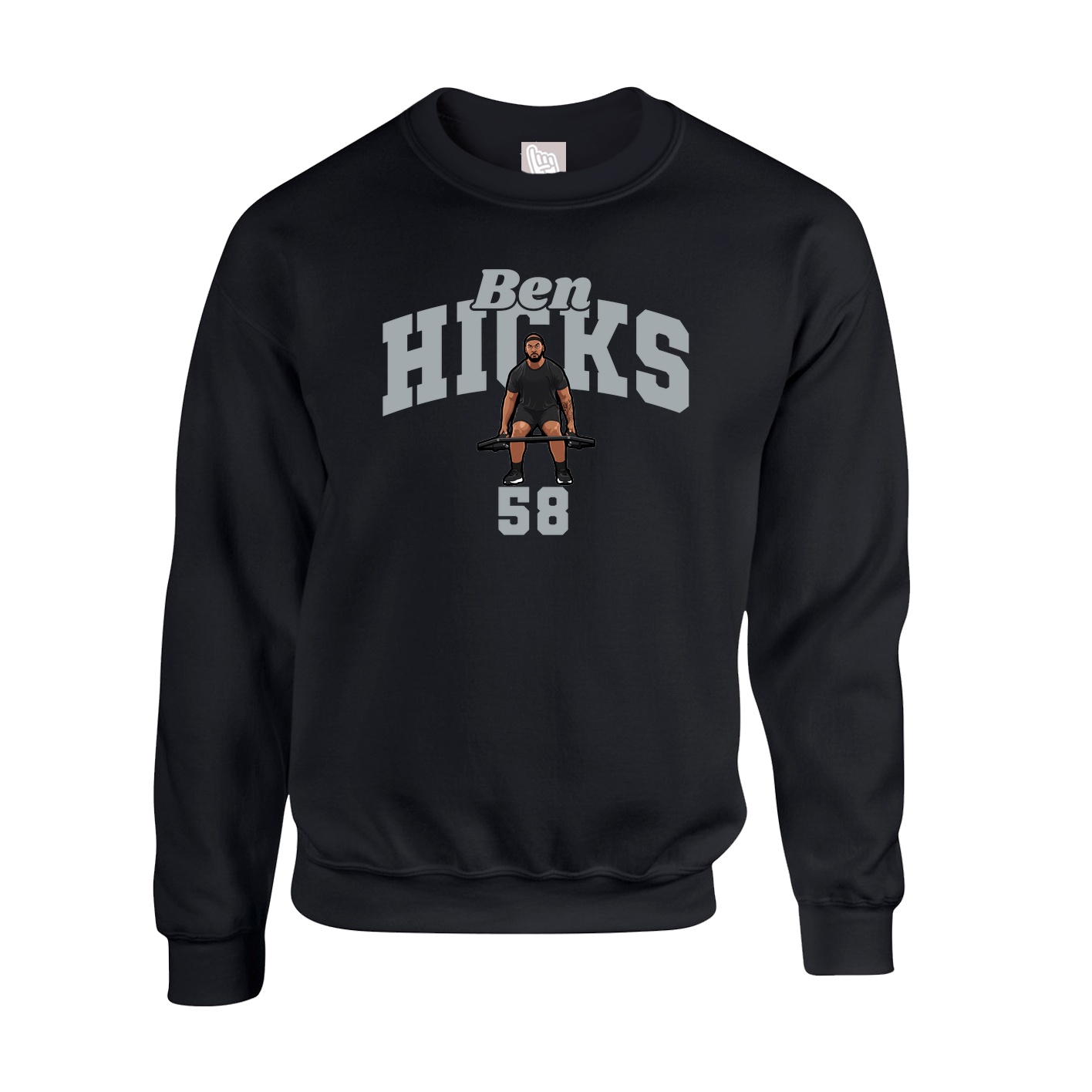 Fleece Crew — Signature Arch in Black