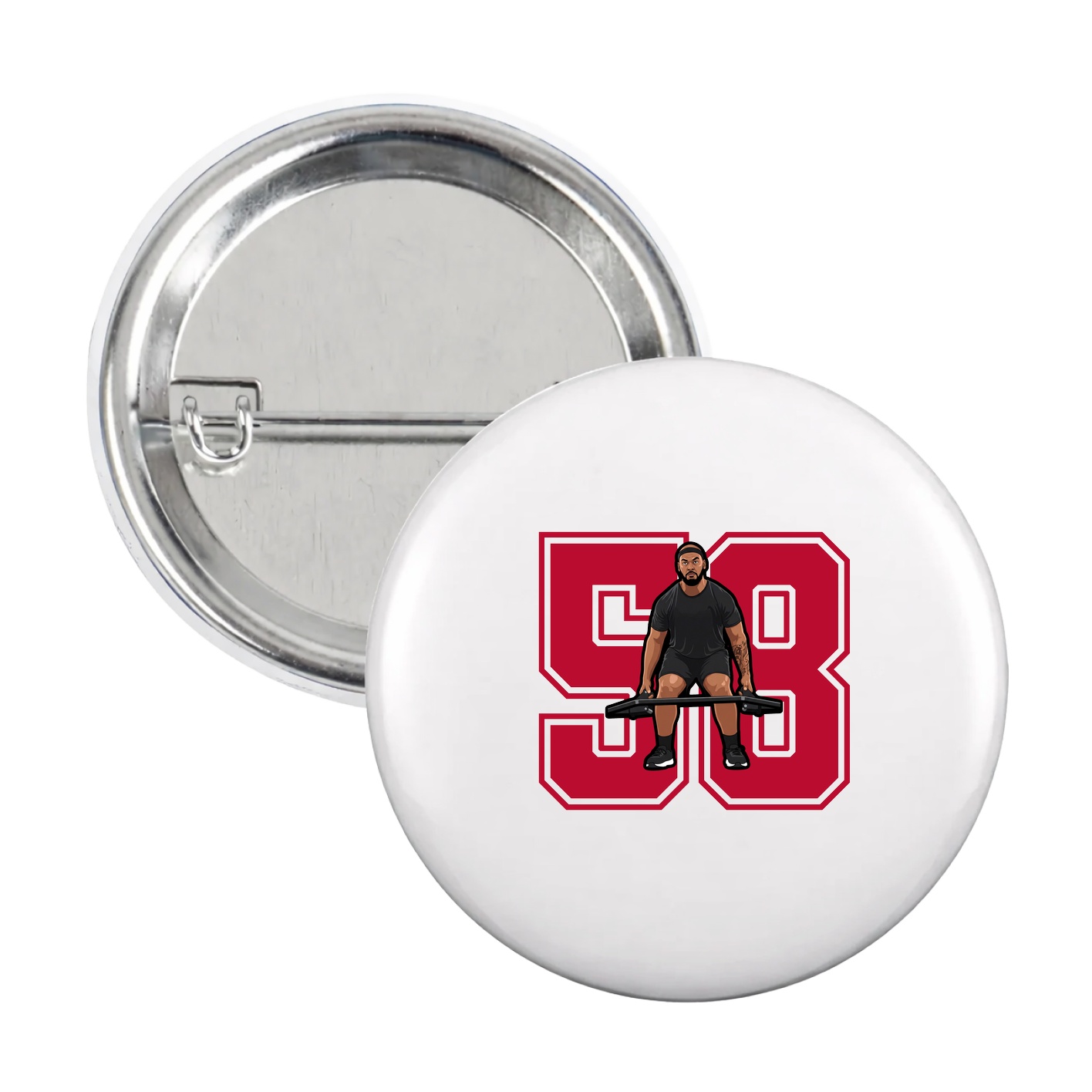 Game Day Button — Number in White