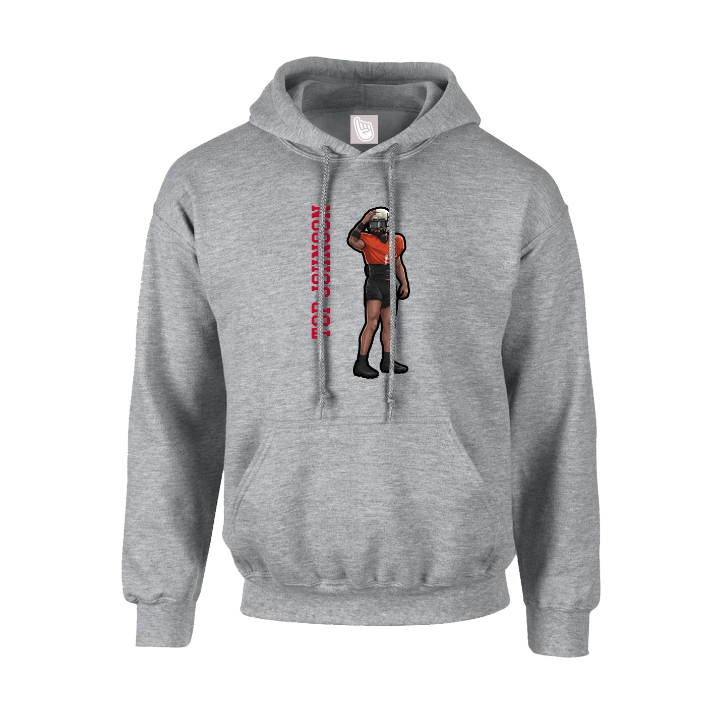 Youth Hoodie — Name Vertical in Grey