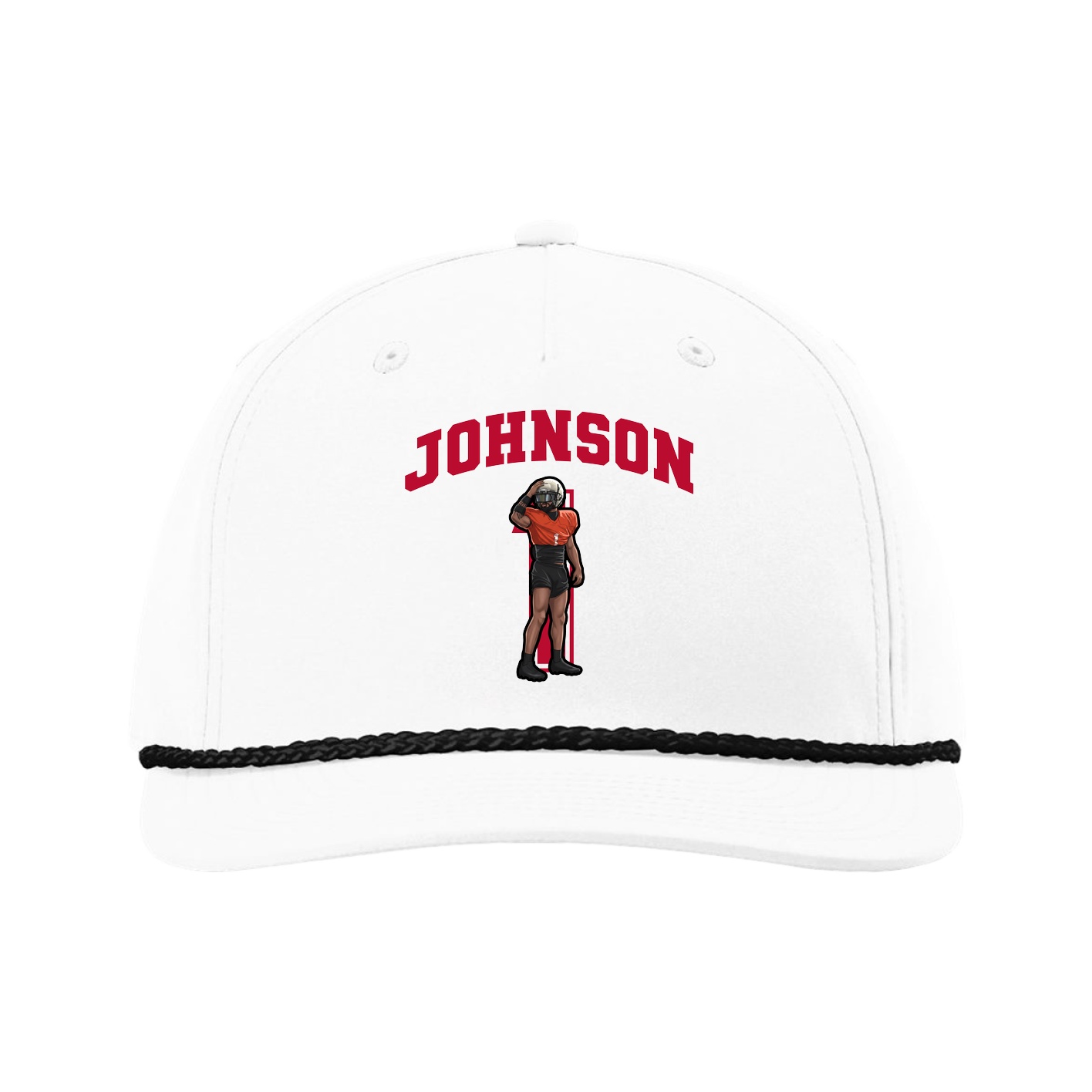 Five-Panel Classic Rope Cap — Number in White