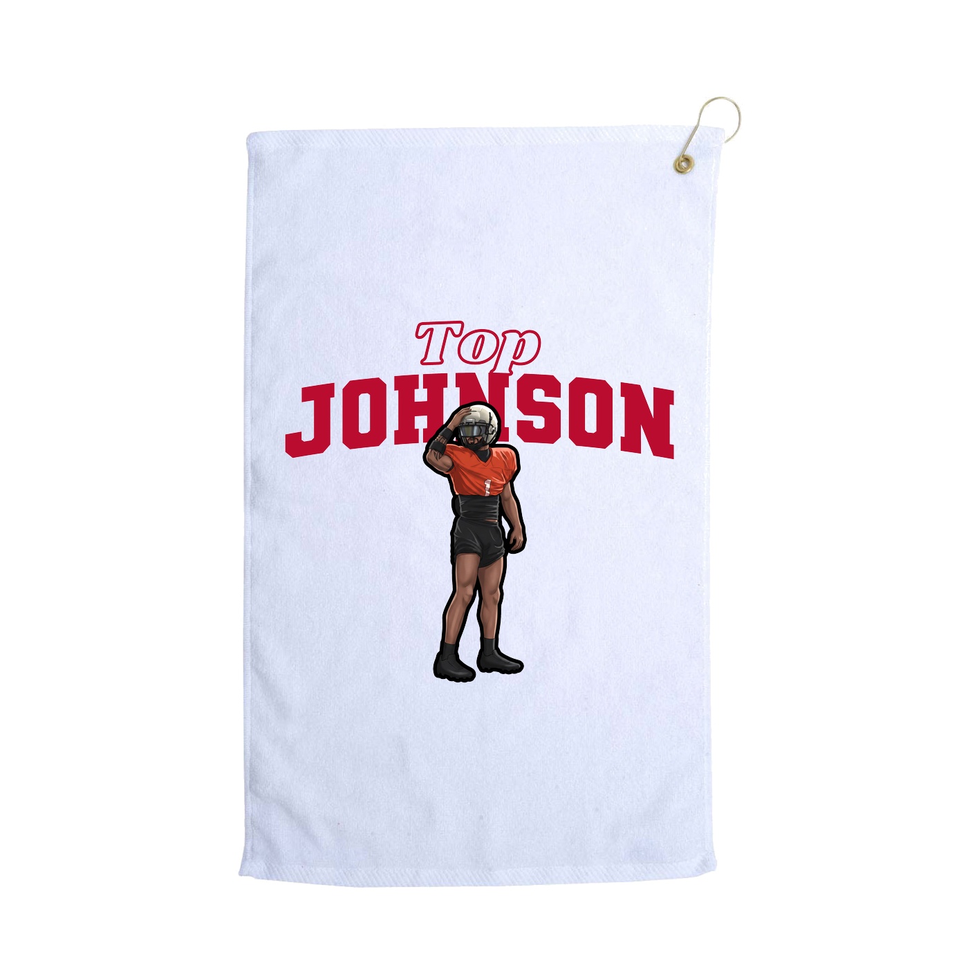 Golf Towel — Name Arch in White