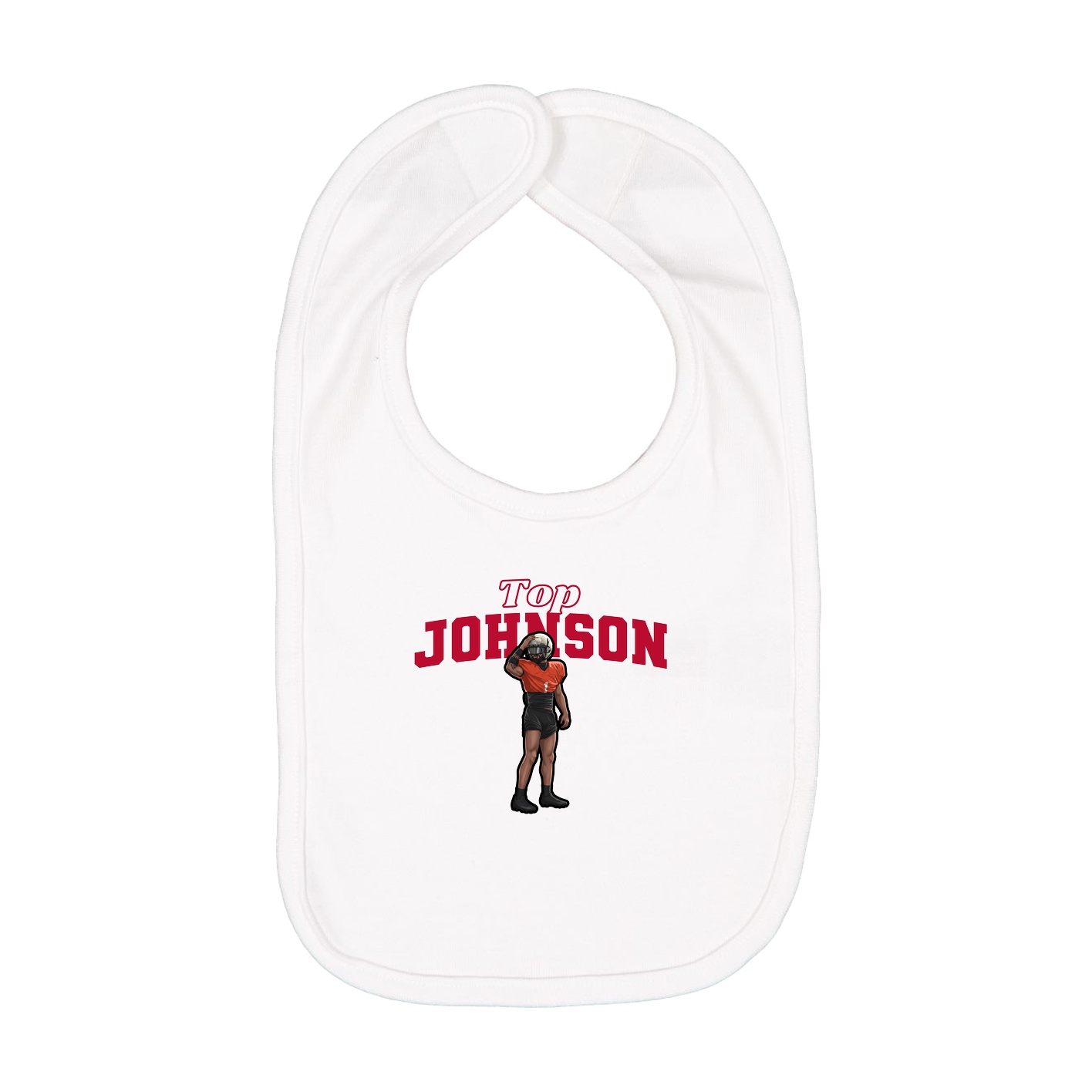 Infant Bib — Name Arch in White