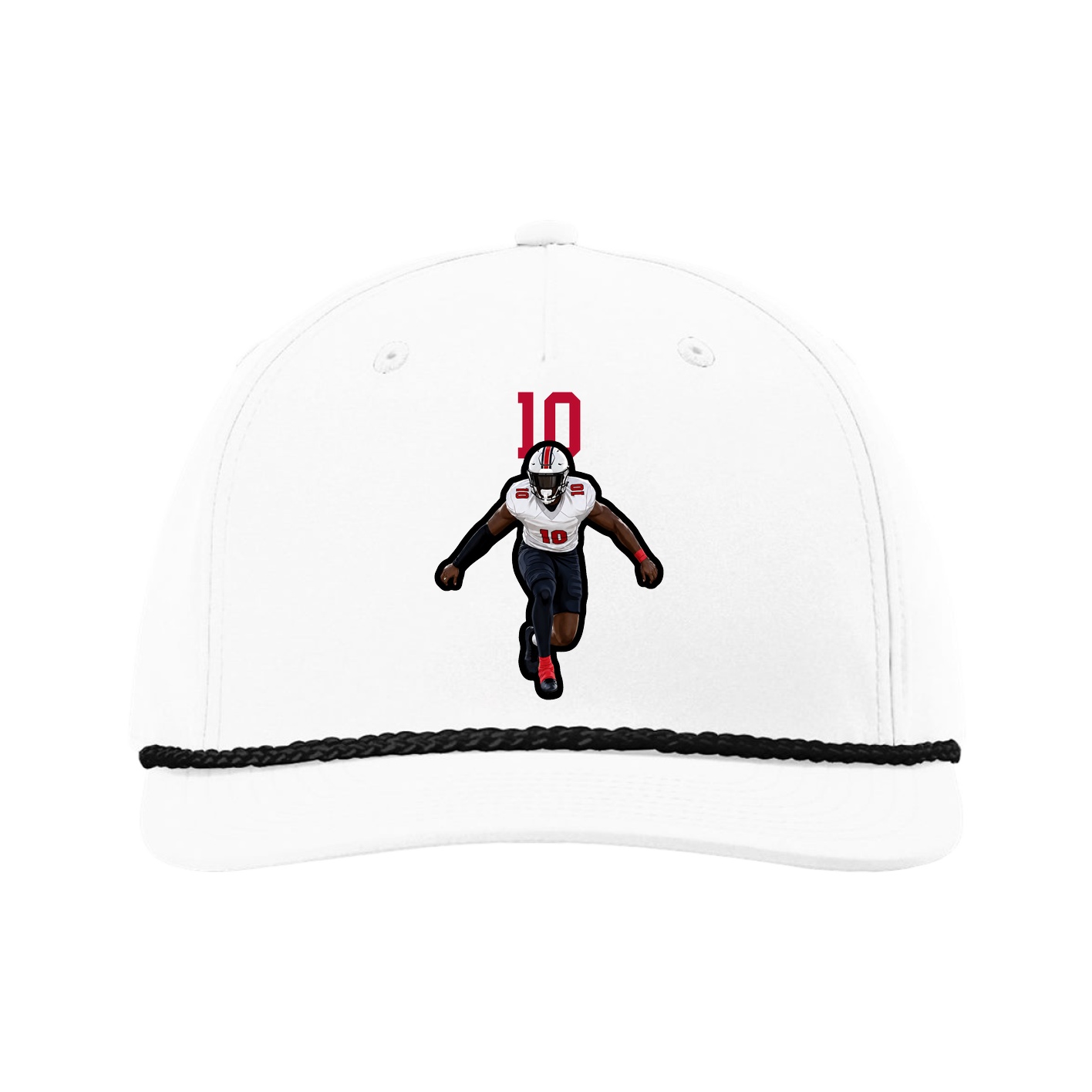 Five-Panel Classic Rope Cap — Number Top in White