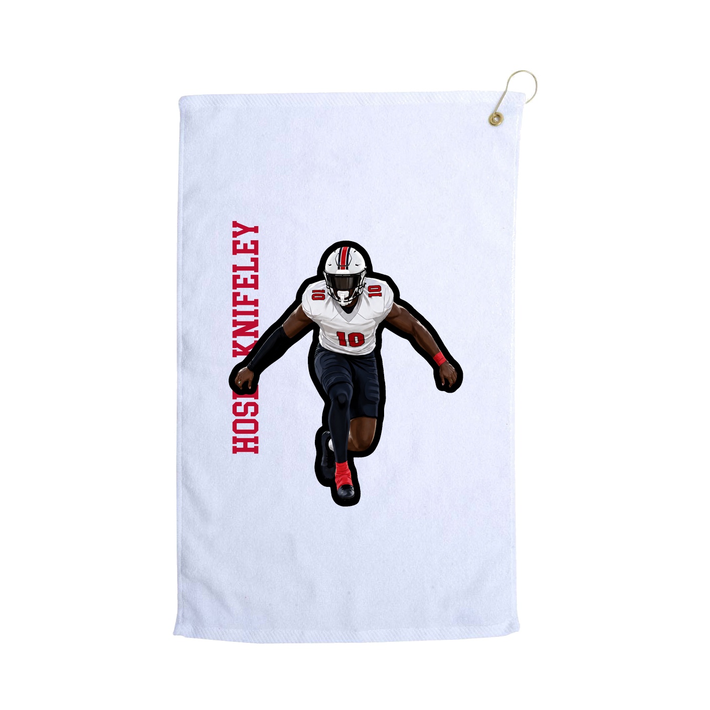 Golf Towel — Name Vertical in White