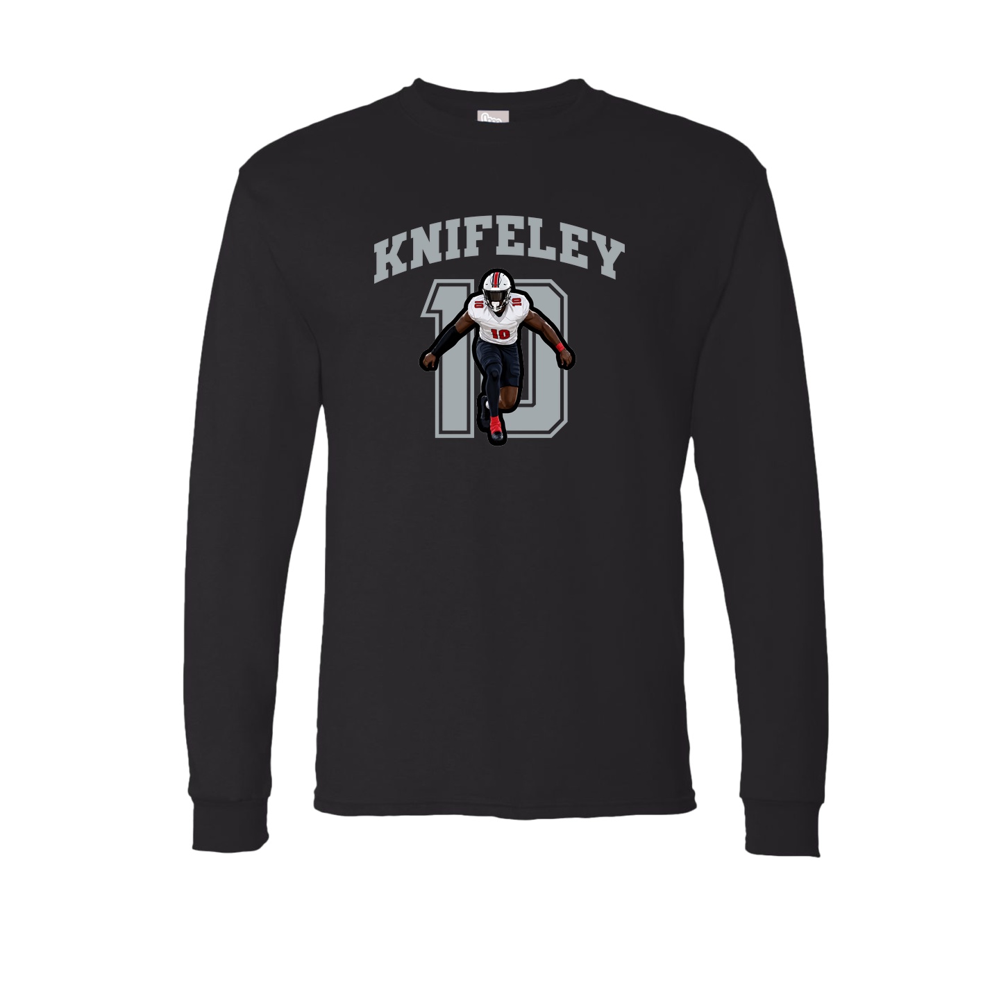 Long Sleeve Tee — Number in Black