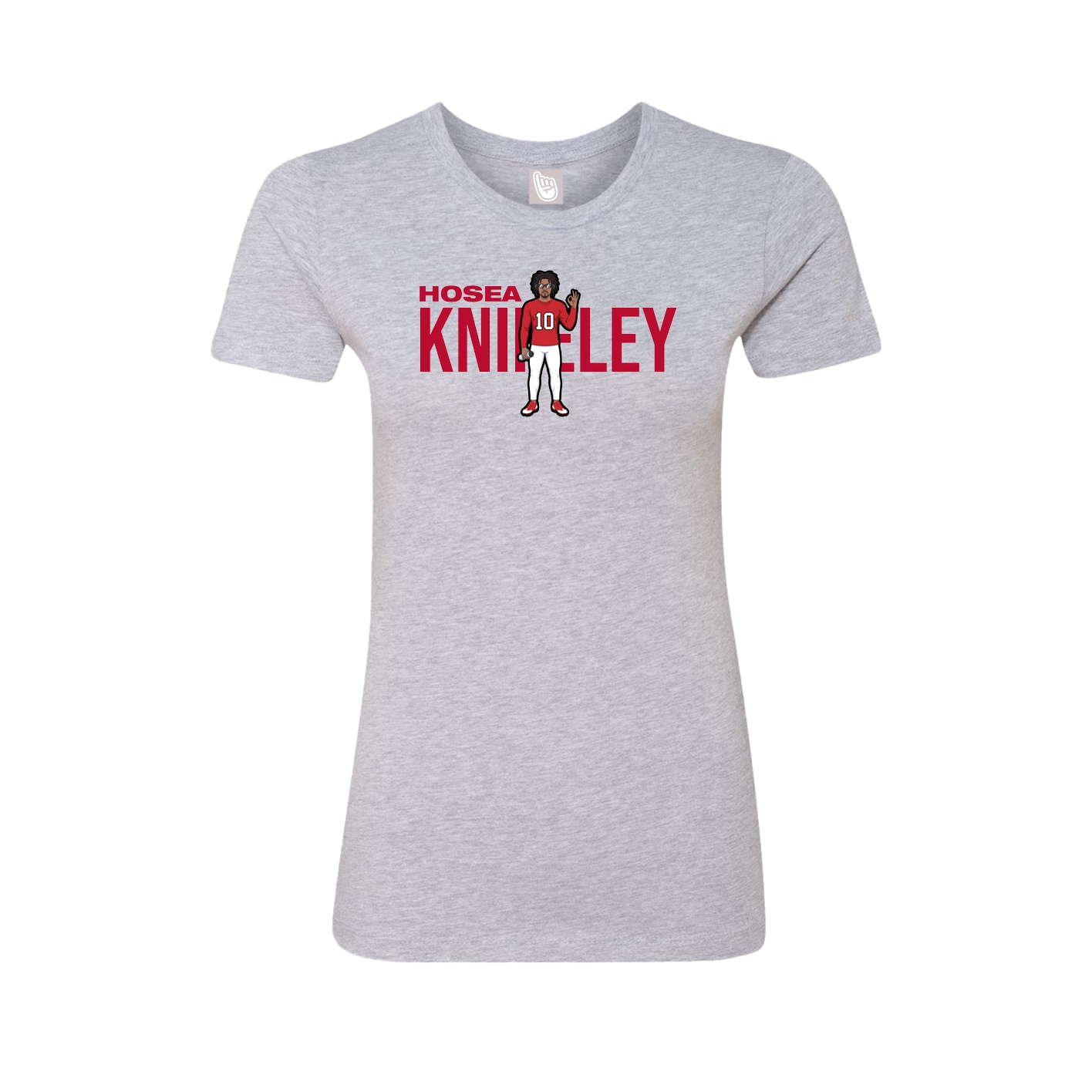 Fitted Women's Tee — Player Name in Grey