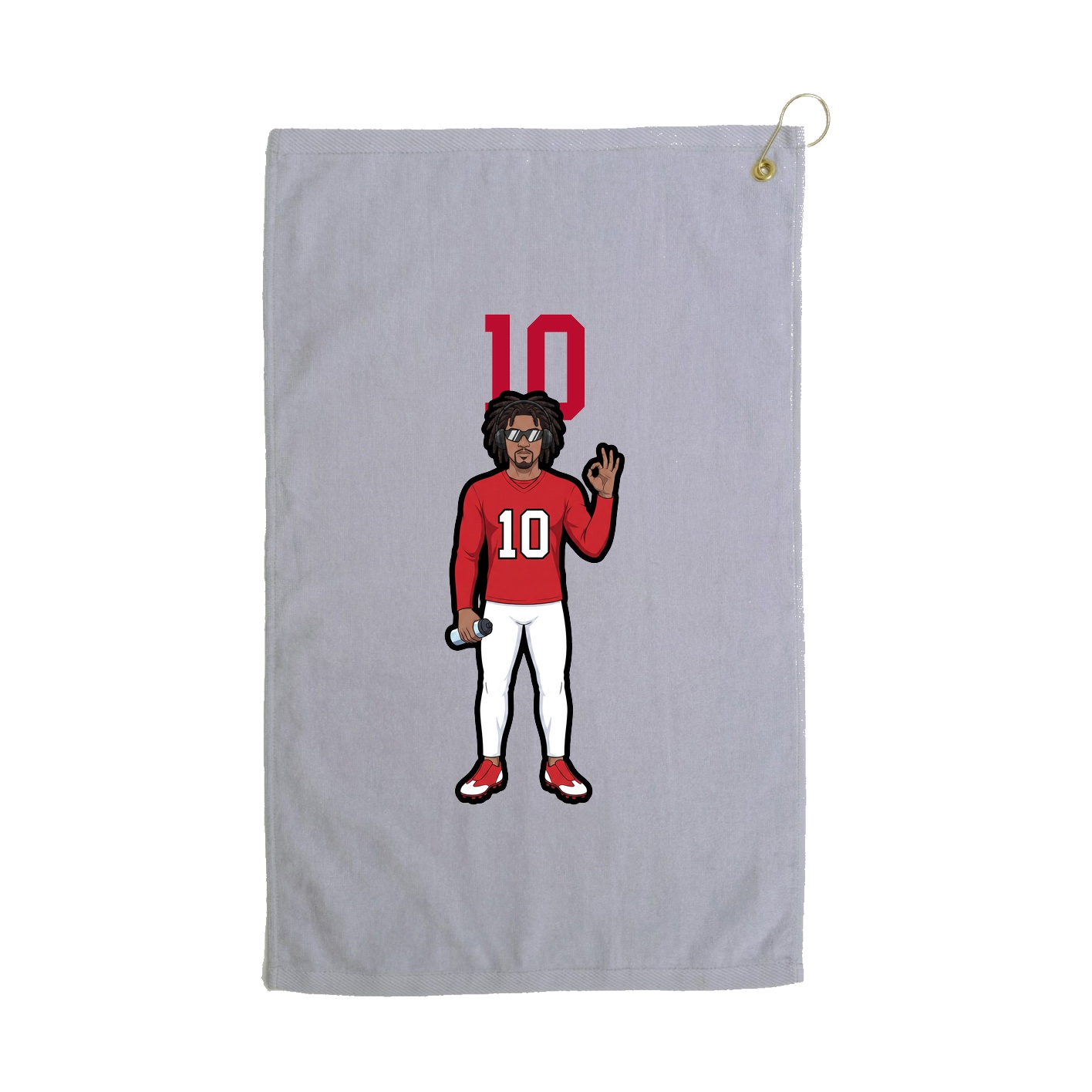 Golf Towel — Number Top in Grey