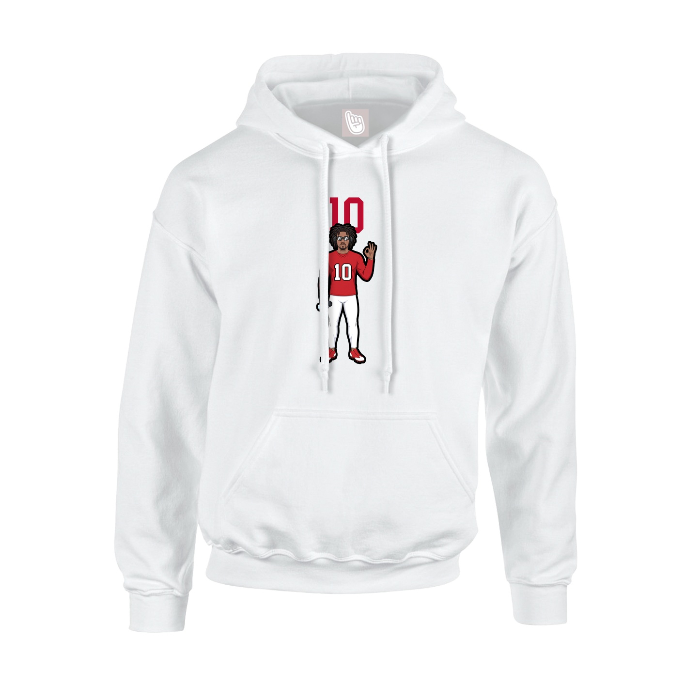 Hoodie — Number Top in White