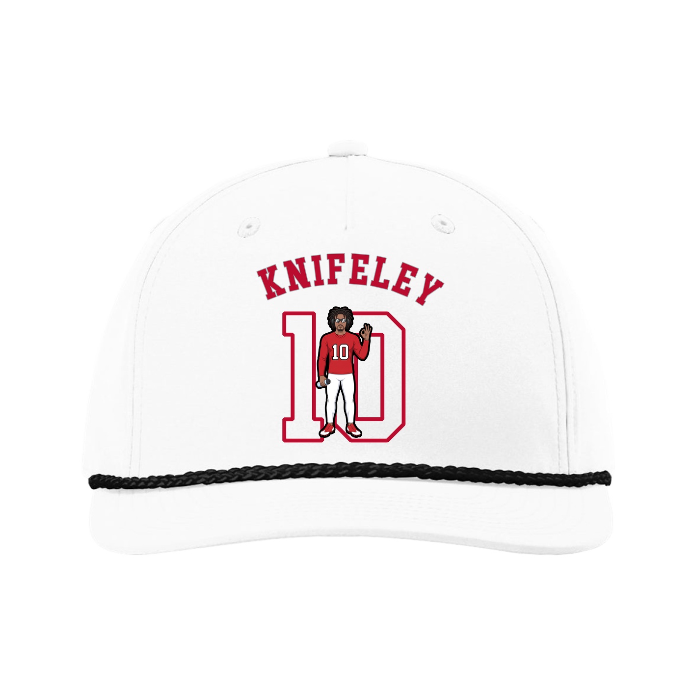 Five-Panel Classic Rope Cap — Shirsey Arch in White
