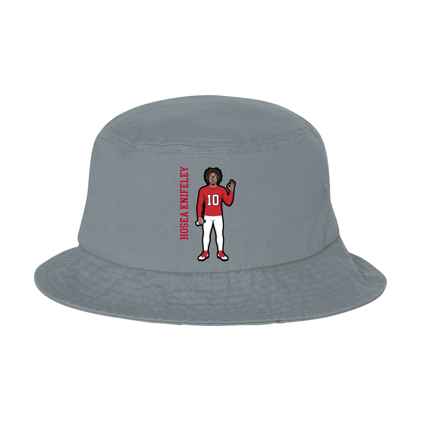 Bucket Cap — Name Vertical in Grey
