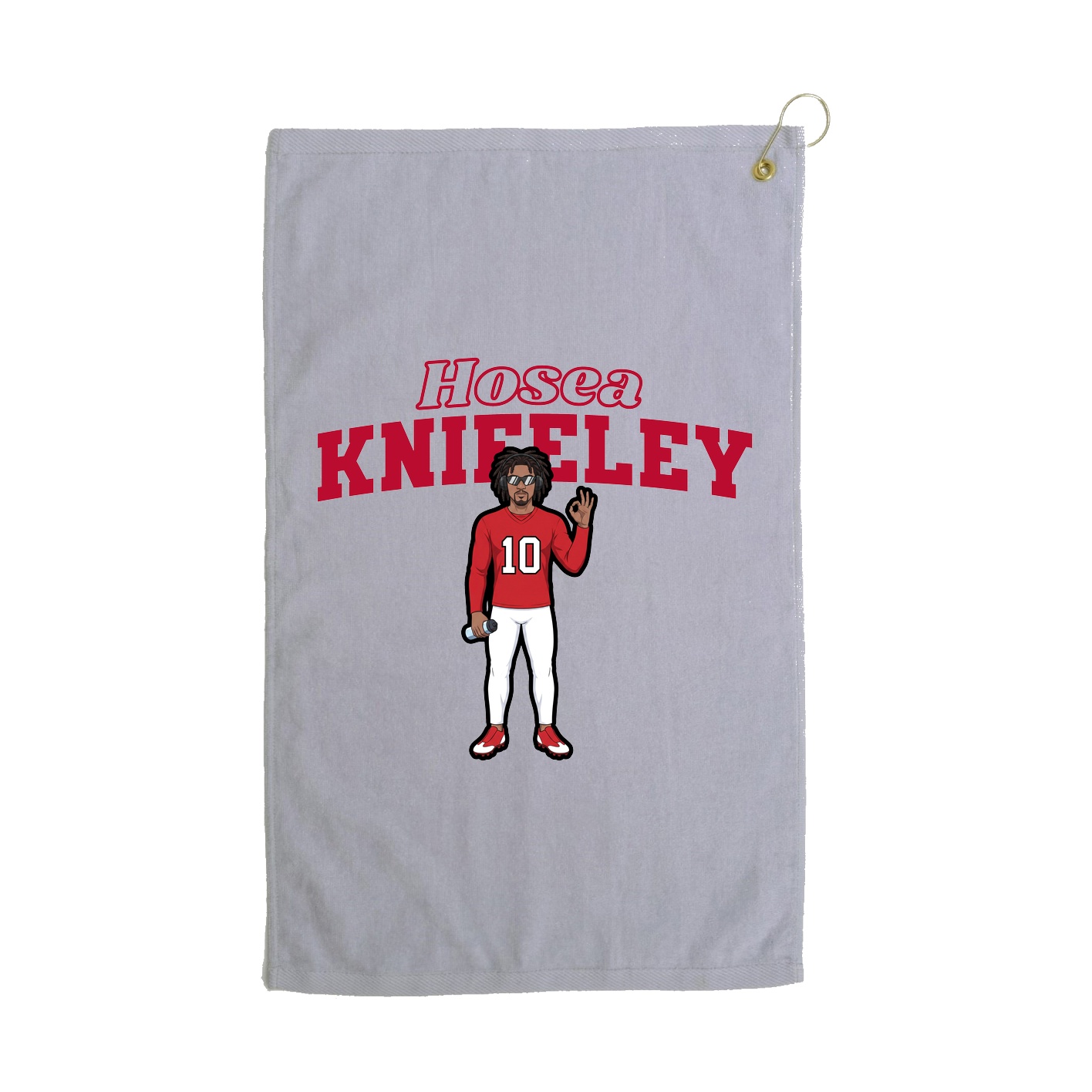Golf Towel — Name Arch in Grey