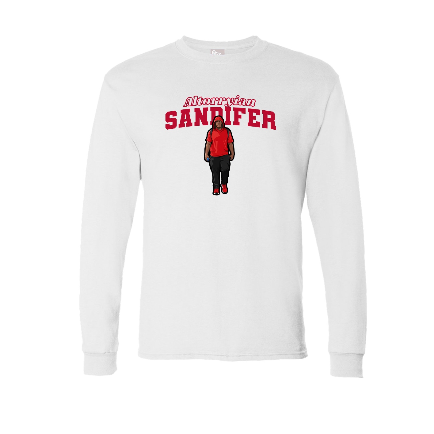 Long Sleeve Tee — Name Arch in White