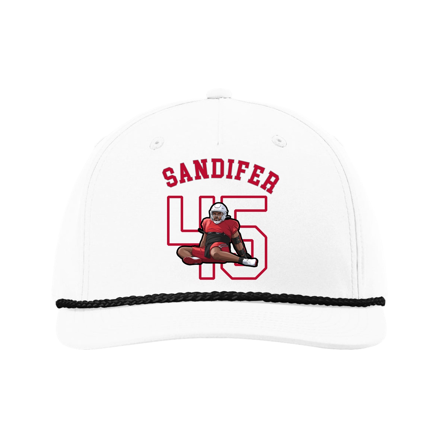 Five-Panel Classic Rope Cap — Shirsey Arch in White