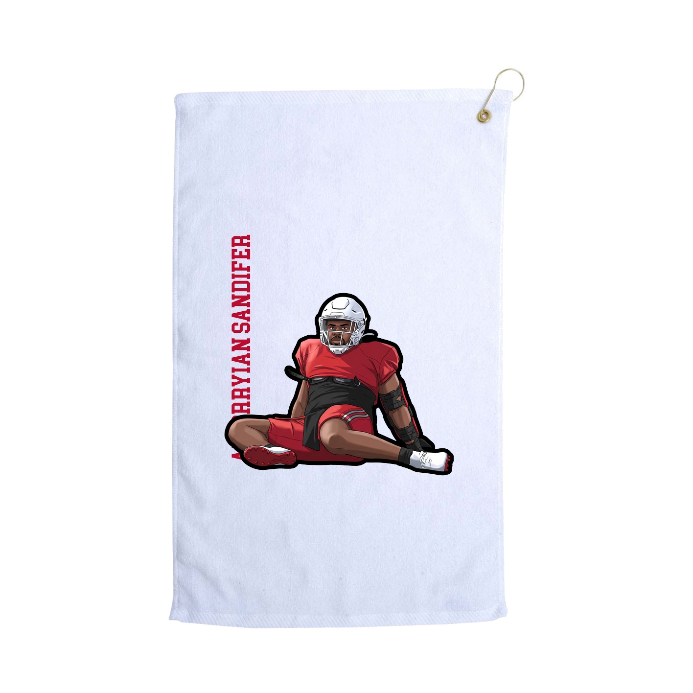 Golf Towel — Name Vertical in White
