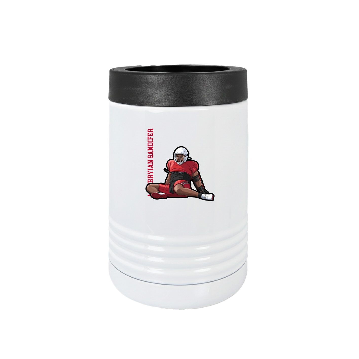Beverage Holder — Name Vertical in White