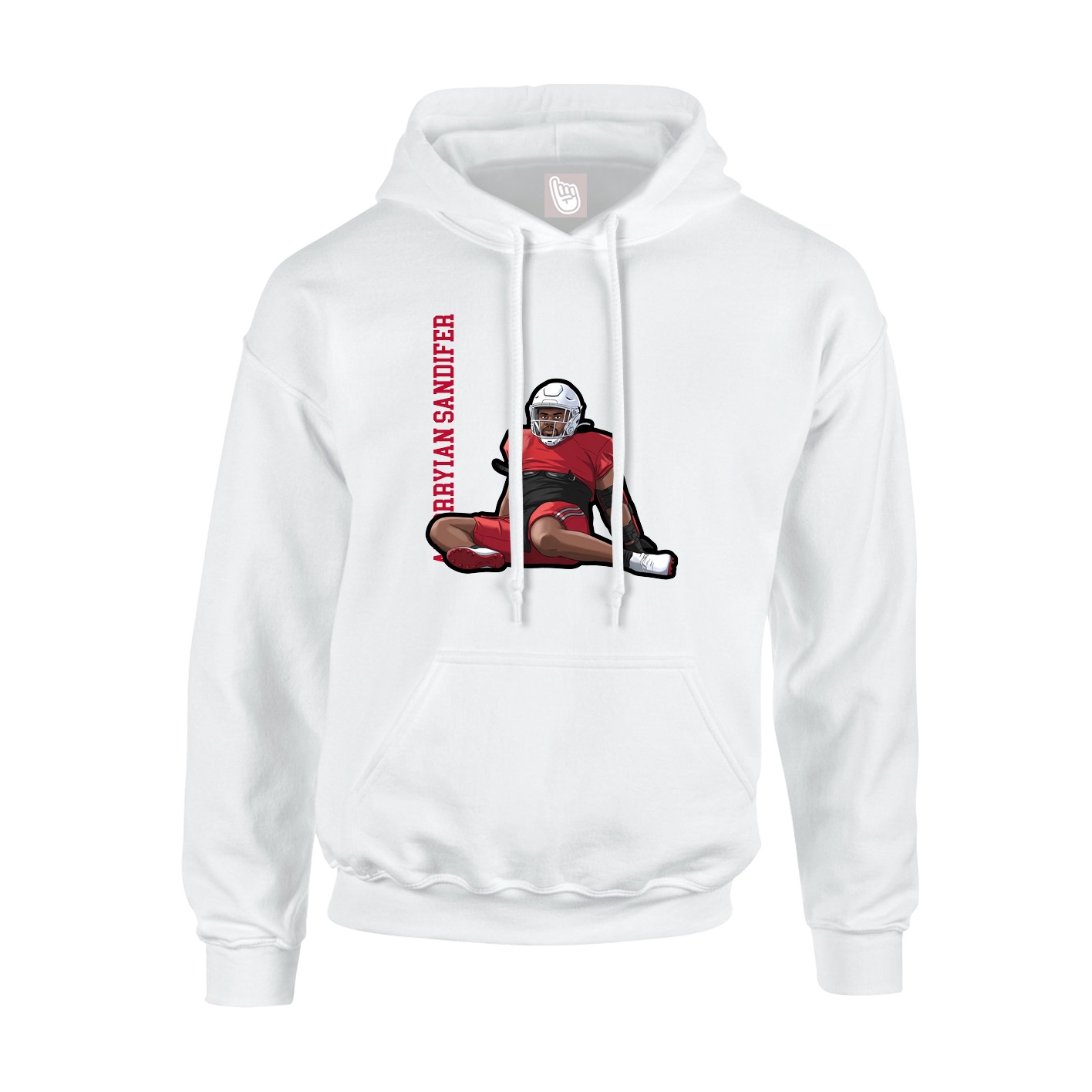 Hoodie — Name Vertical in White