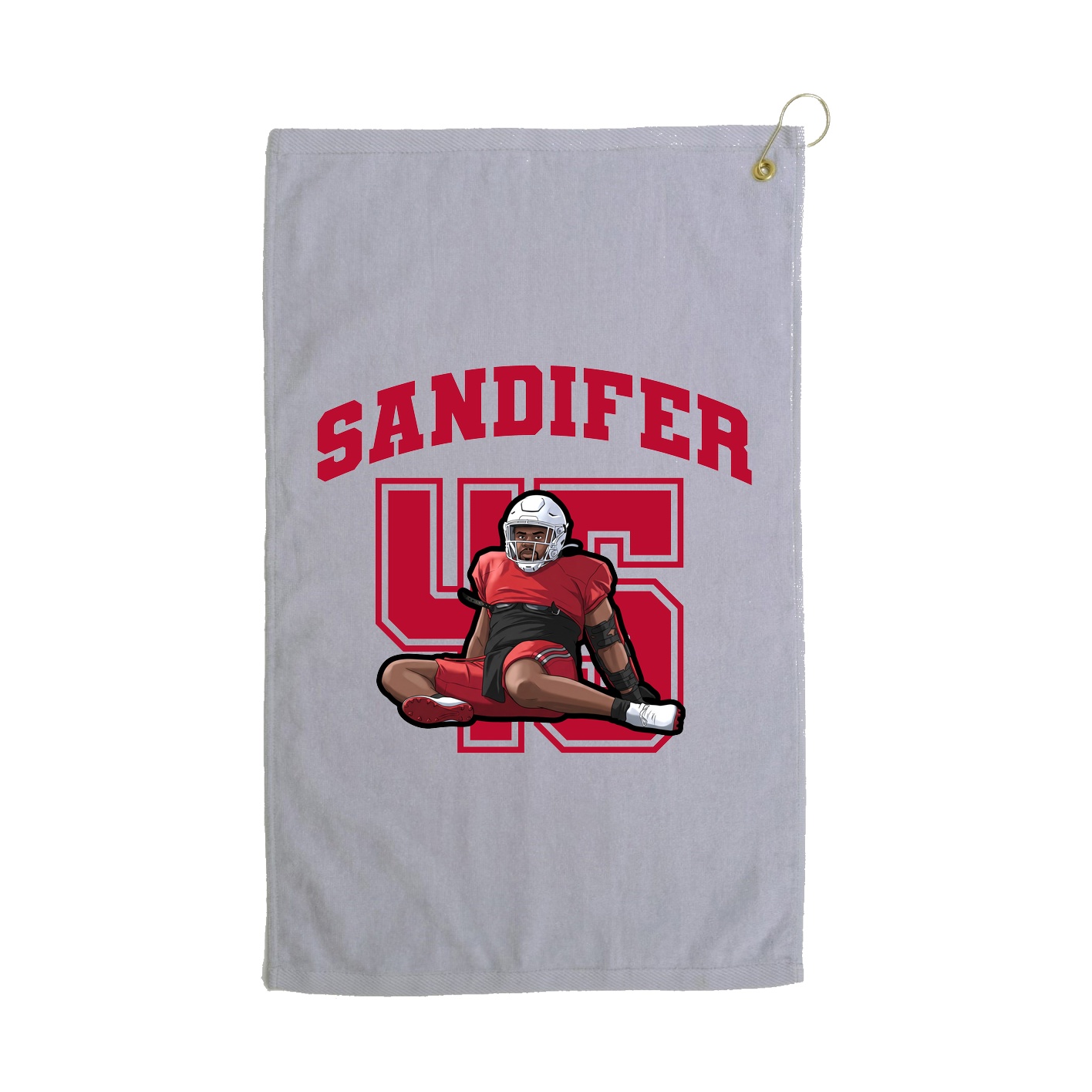 Golf Towel — Number in Grey