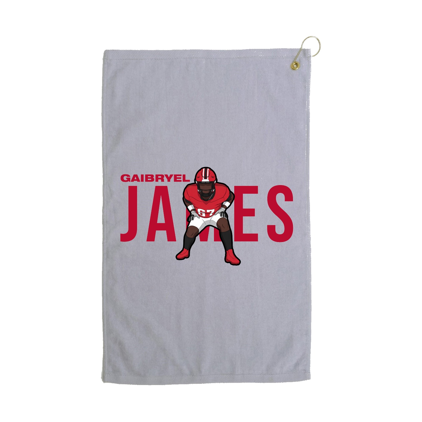Golf Towel — Player Name in Grey