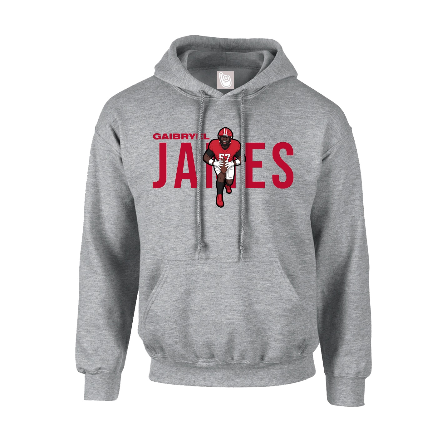 Hoodie — Player Name in Grey