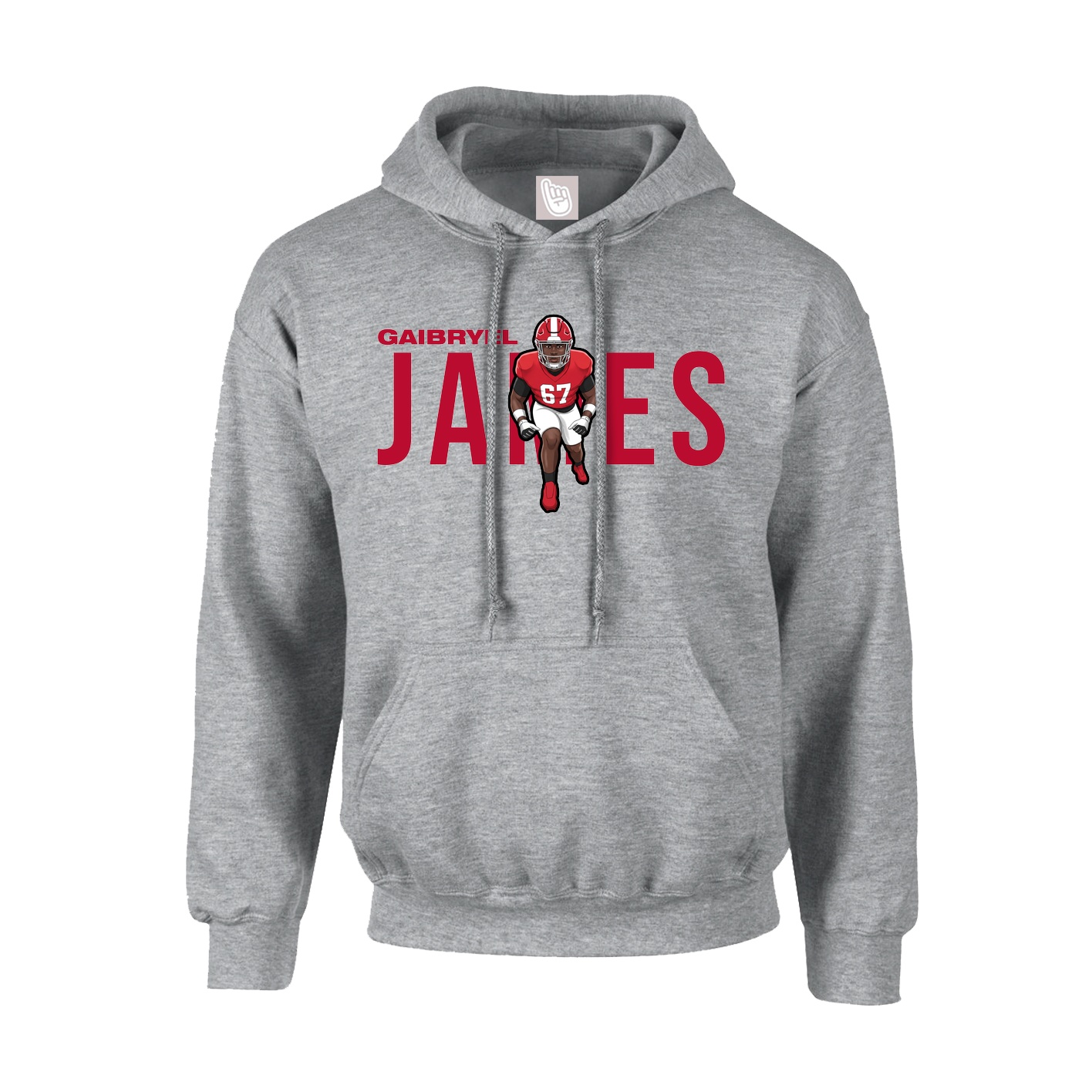 Youth Hoodie — Player Name in Grey