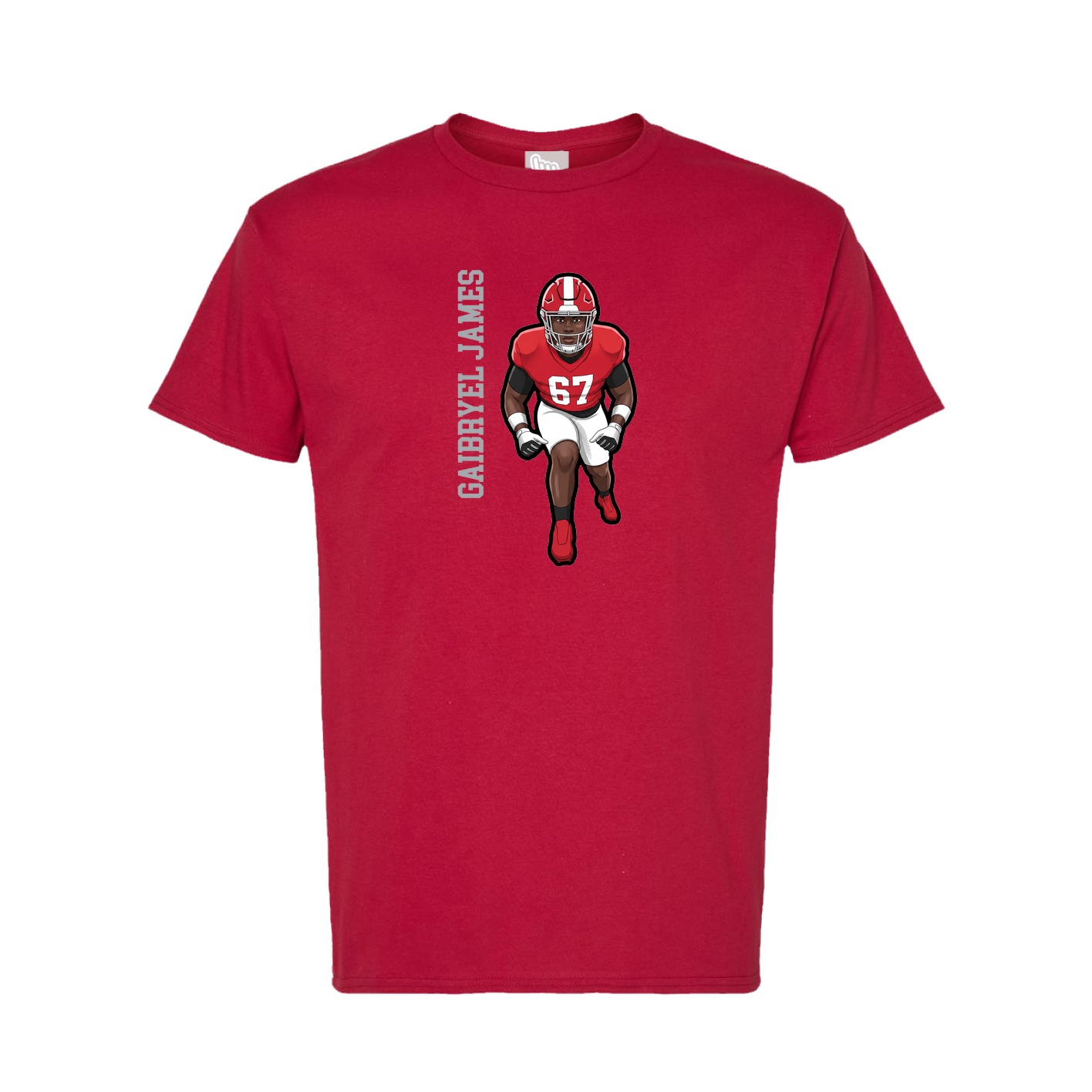 Tee — Name Vertical in Crimson