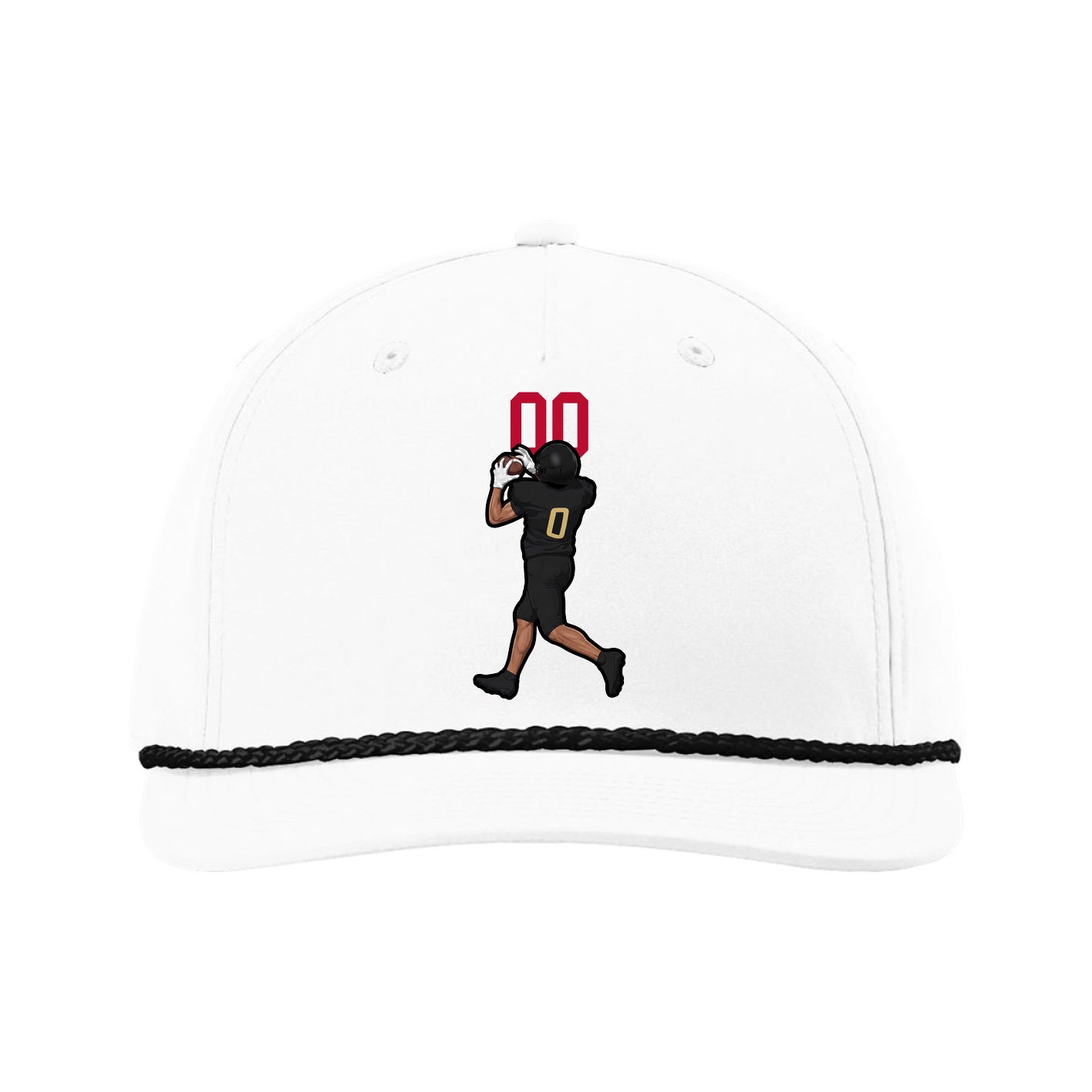 Five-Panel Classic Rope Cap — Number Top in White
