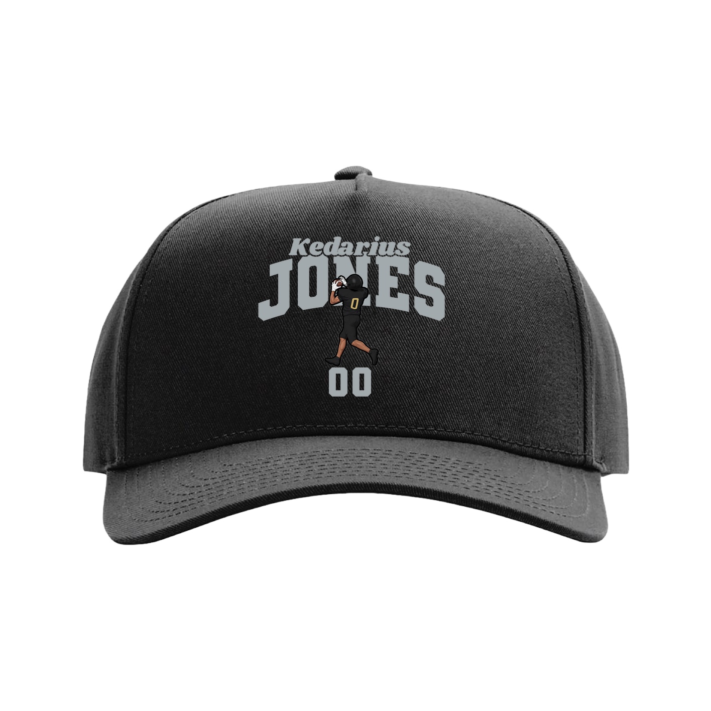 Full Fabric Five-Panel Champ Cap — Signature Arch in Black