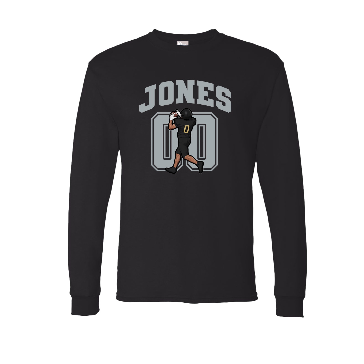 Long Sleeve Tee — Number in Black