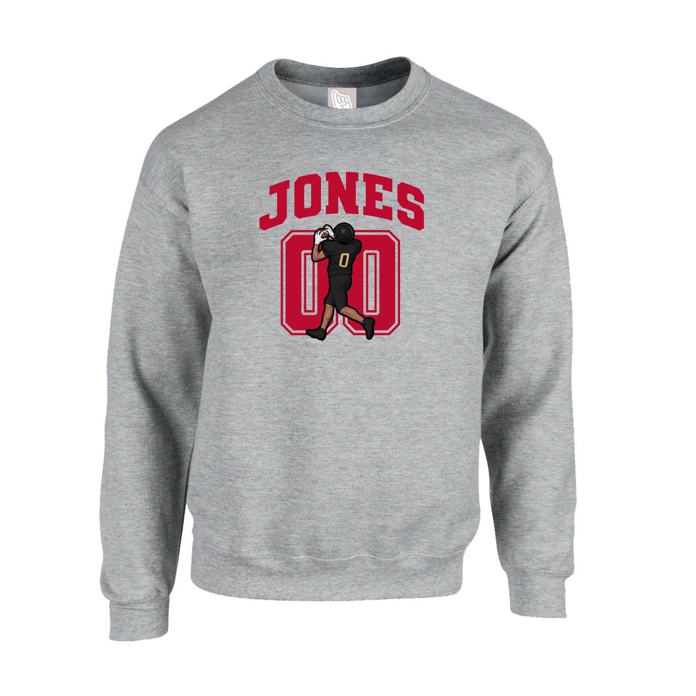 Fleece Crew — Number in Grey