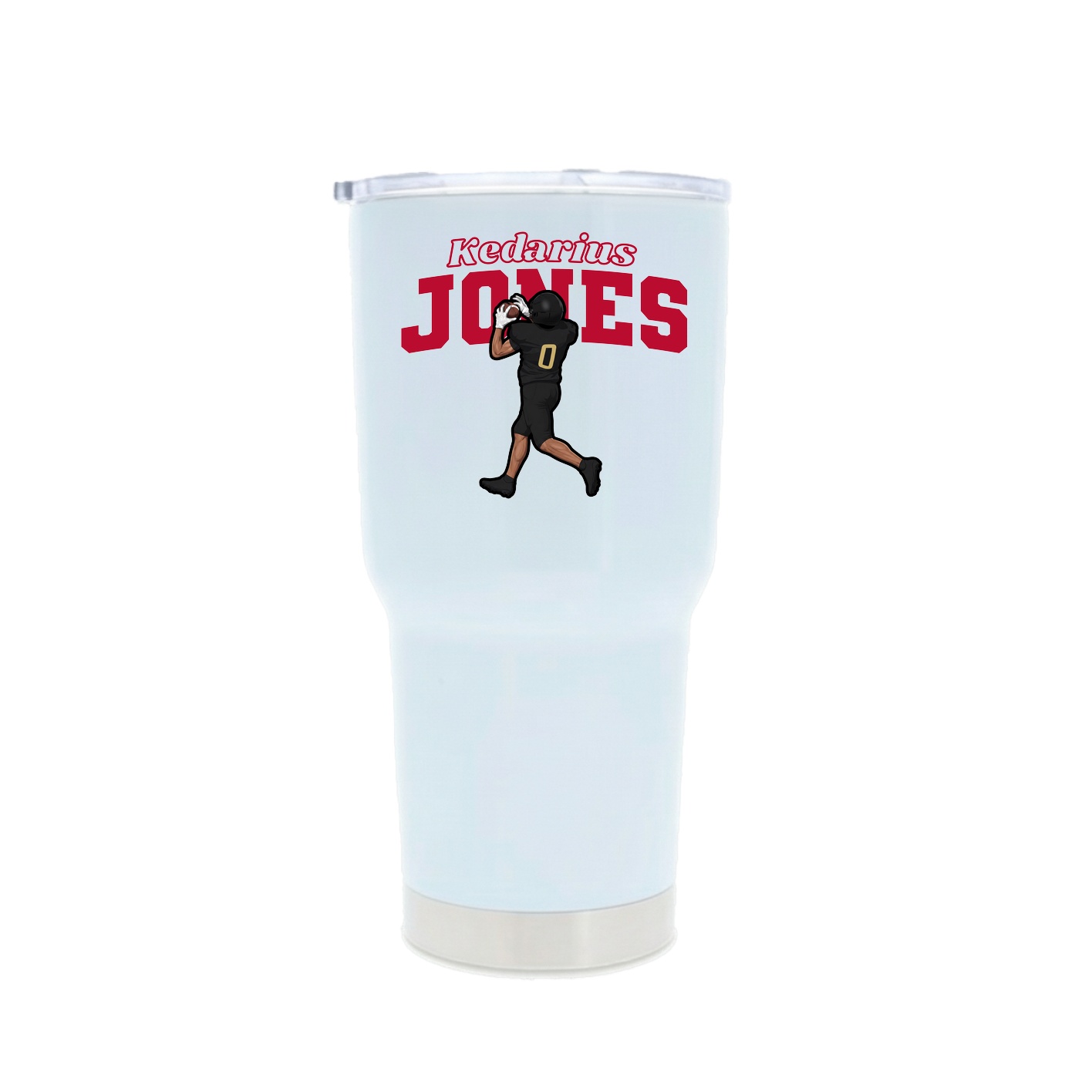 30oz Stainless Steel Tumbler — Name Arch in White