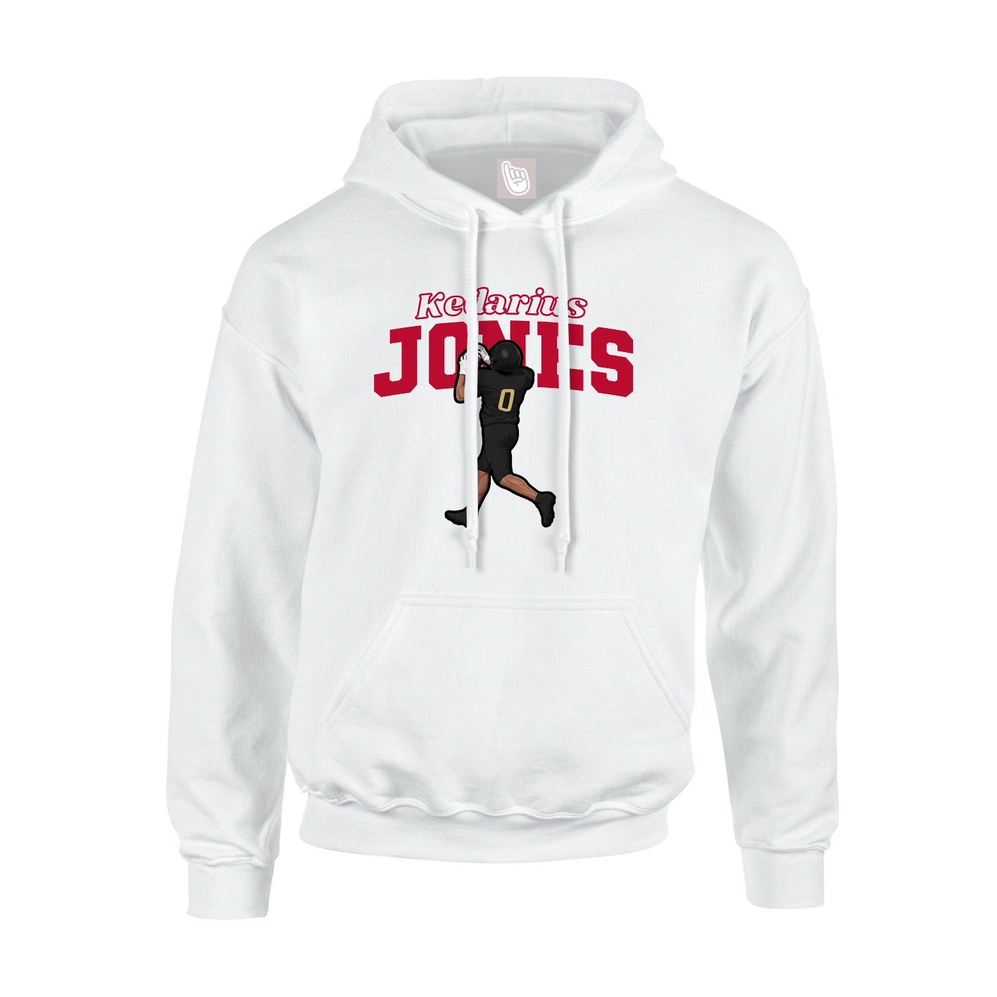Youth Hoodie — Name Arch in White