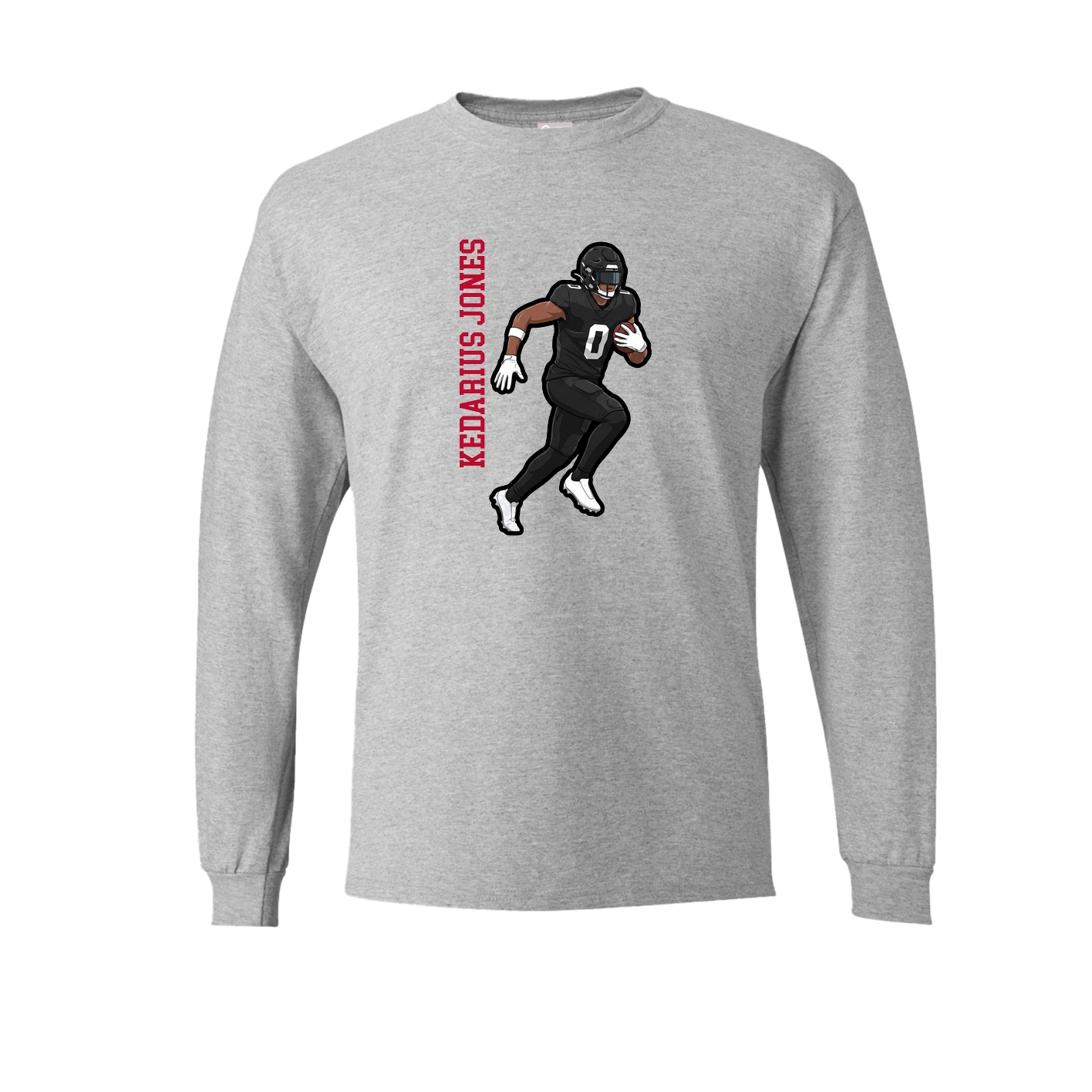 Long Sleeve Tee — Name Vertical in Grey