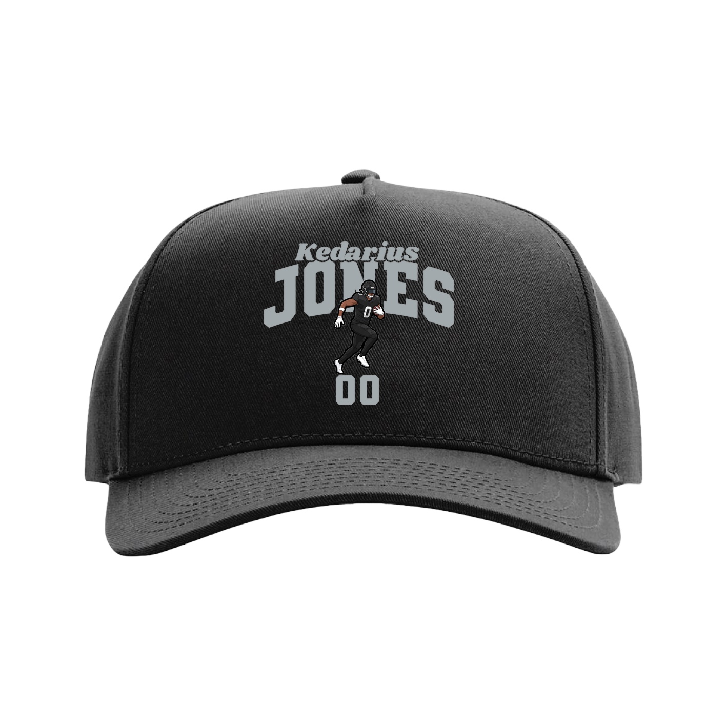Full Fabric Five-Panel Champ Cap — Signature Arch in Black
