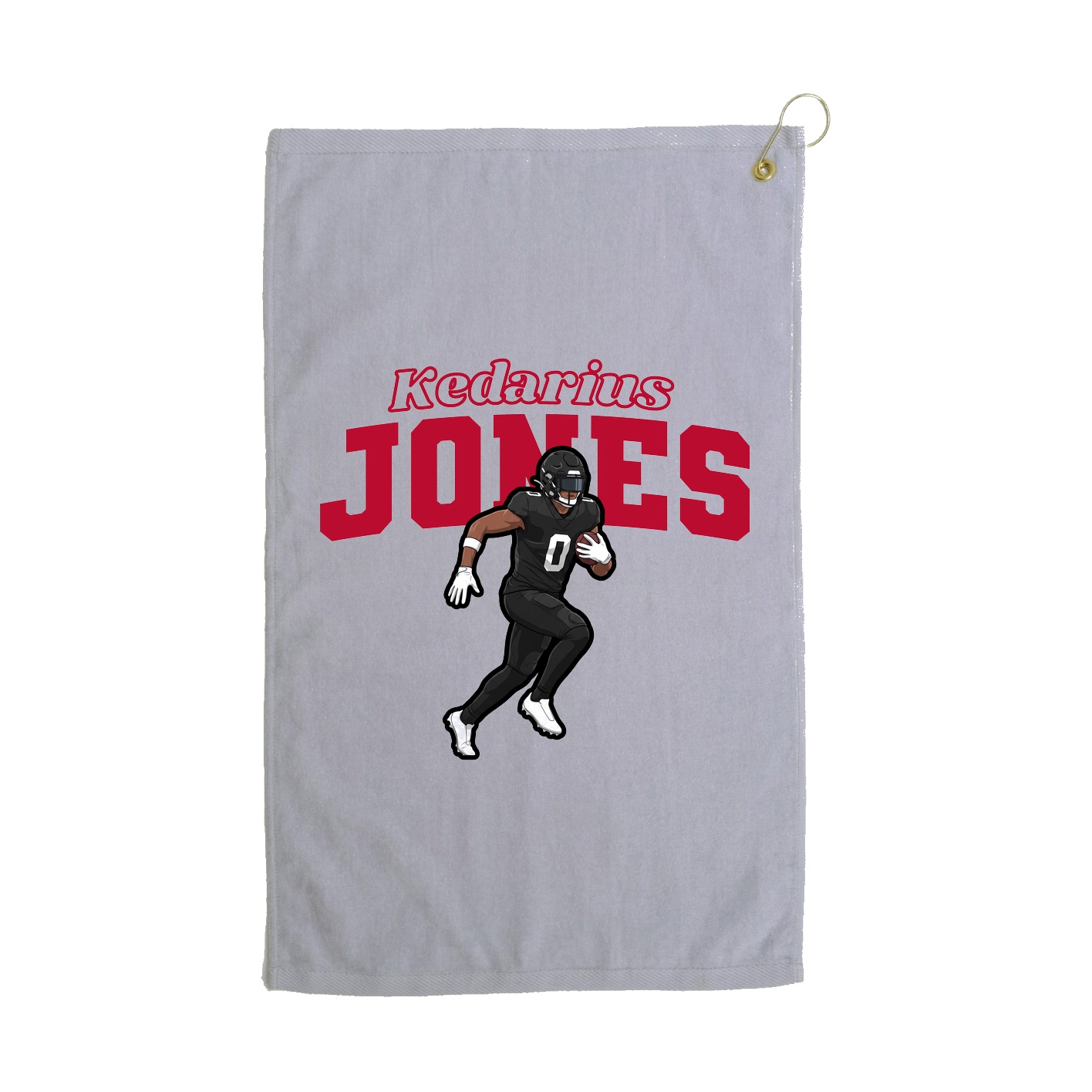Golf Towel — Name Arch in Grey
