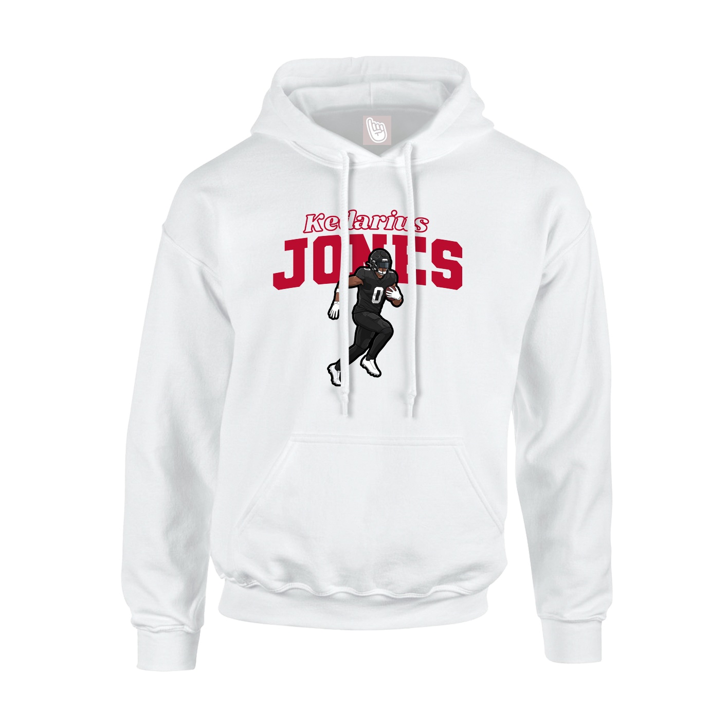 Youth Hoodie — Name Arch in White