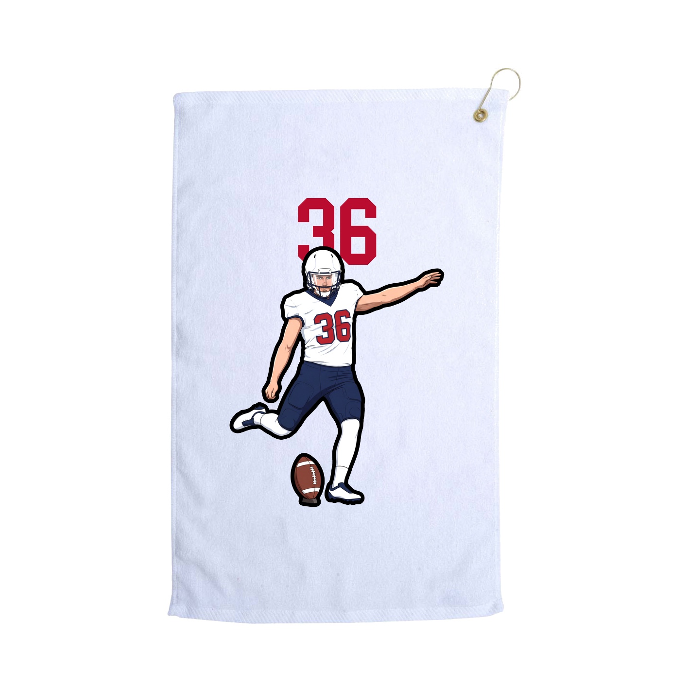 Golf Towel — Number Top in White
