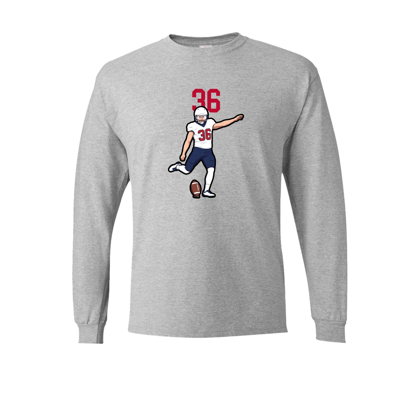 Long Sleeve Tee — Number Top in Grey
