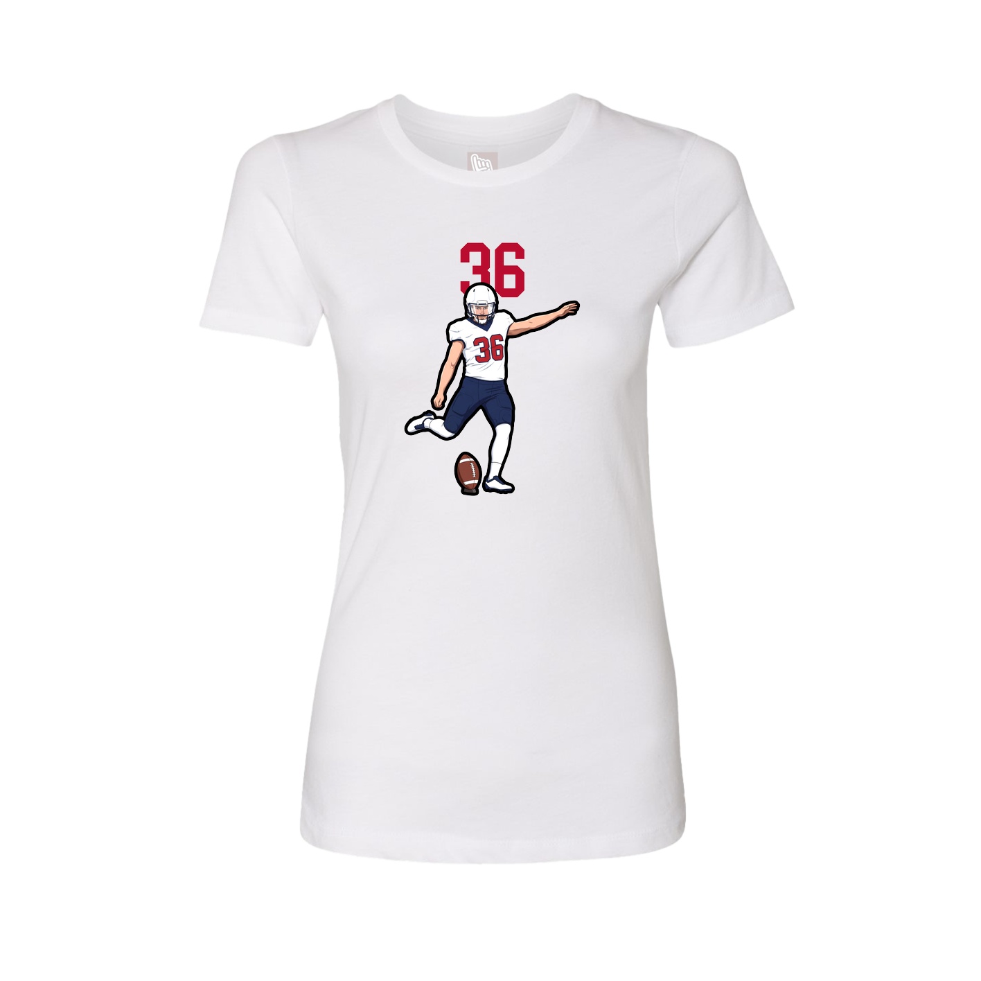 Fitted Women's Tee — Number Top in White