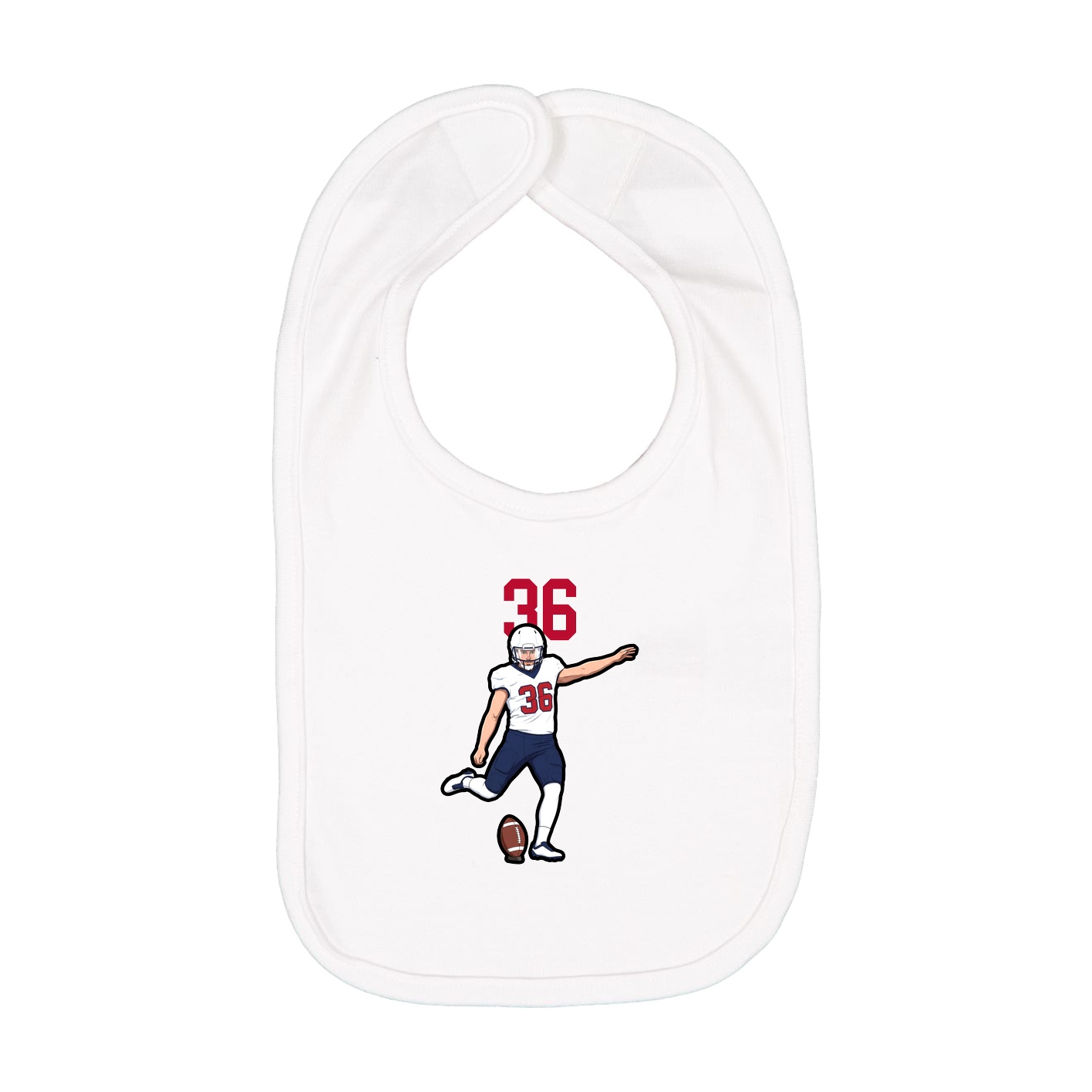 Infant Bib — Number Top in White