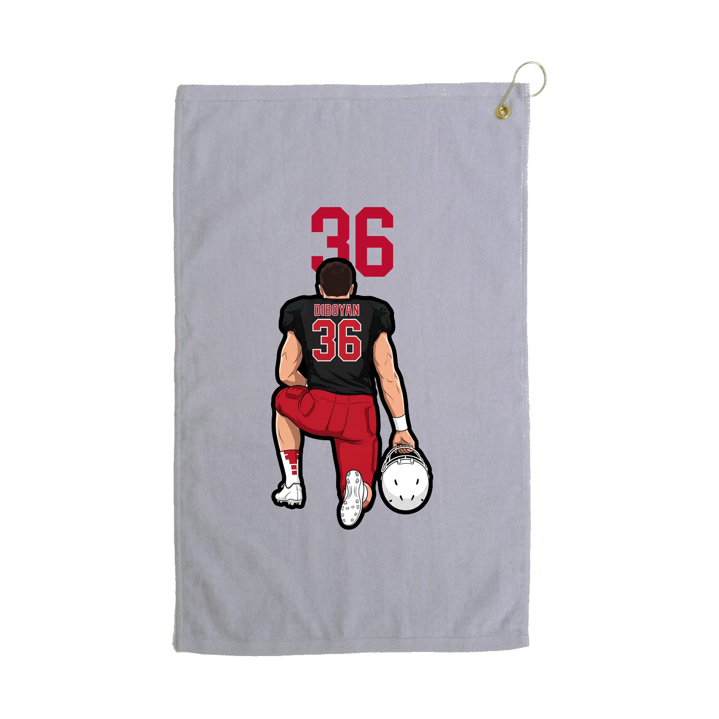 Golf Towel — Number Top in Grey