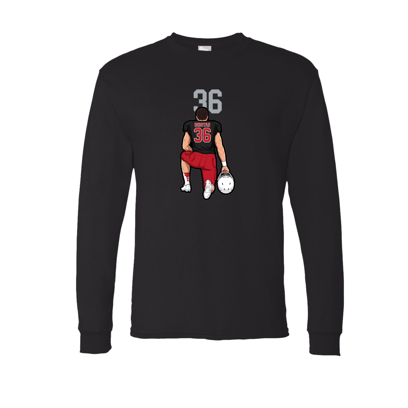 Long Sleeve Tee — Number Top in Black